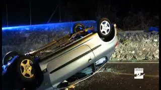 Incidente a Villa d'Ogna: auto si ribalta