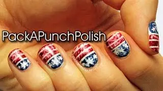 Distressed American Flag Nail Art Tutorial
