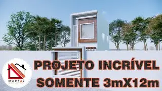 CASA DUPLEX PEQUENA 3X12 - MODELAGEM SKETCHUP