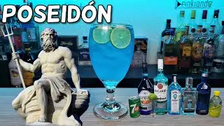 &iquest;C&oacute;mo Preparar el Coctel POSEID&Oacute;N?🌊💦 | Con 4 Destilados Blancos | DRINKIANDO #poseidon #alcohol #yt
