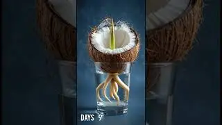 Growing coconut under water glass - Timelapse #plants