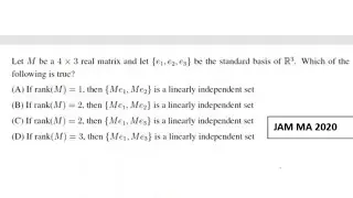 IIT Jam 2020 ||  Linear Algebra Solution.