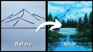 How to paint a mountain ! Easy acrylic painting for beginners