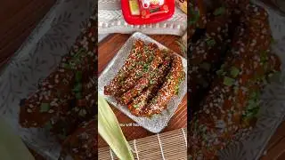 Spicy Korean Corn Ribs 🌶️🌽🤤 #food #omkarpawar #youtubeshorts #recipe #korean #cornribs
