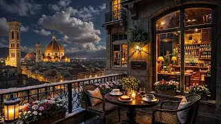 Winter Night Caf&eacute; Jazz ☕ Cozy Italian Balcony Ambience & Relaxing Jazz Instrumental for Calm Focus