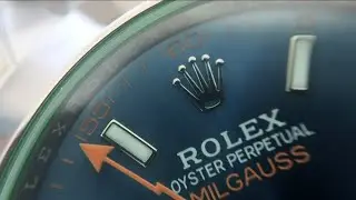 ROLEX Close Up Macro Milgauss 116400GV Z Blue Oyster 40mm