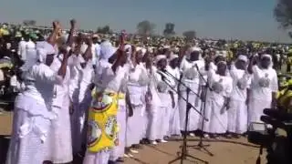 Mapostori sing at ZANU PF  rally