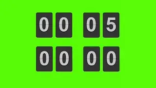 Grey flip clock 5 Minute Timer green screen! Duo center