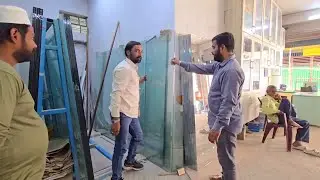 8mm clear glass cutting and polish all types of glass mirror glass aluminium sliding window#sk 