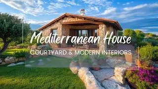 Elegance Small Mediterranean House with Courtyard & Modern Mediterranean-Style Interior Design