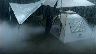 ⛈️ ПОТРЯСАЮЩИЙ СИЛЬНЫЙ ДОЖДЬ ‼️ Расслабляющий кемпинг в АВТОМАТИЧЕСКОЙ палатке | Расслабляющий дождь