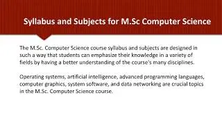 Top MSc Computer Science Colleges In India