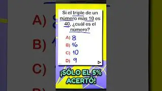 Si el triple de un n&uacute;mero m&aacute;s 10 es 40, &iquest;cu&aacute;l es el n&uacute;mero? 🤔👌 #maths #matem&aacute;tica (▶2996)