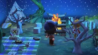 Camping Ambience: Fall Day & Starry Night | Animal Crossing (No Commentary)
