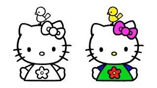 T&ocirc; M&agrave;u Tranh Hello Kitty - How to Color Hello Kitty - Dạy B&eacute; T&ocirc; M&agrave;u #84