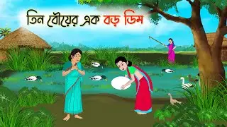 তিন বৌয়ের এক বড় ডিম | Bengali Cartoon | Rupkothar Golpo | গ্রামের-Golpo