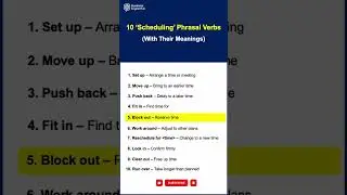 10 'Scheduling' Phrasal Verbs You Should Know