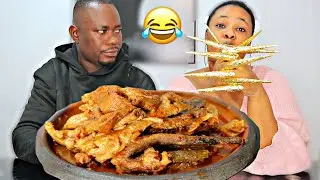 Eating With The Longest Nails Prank On My Husband, African Food Mukprank