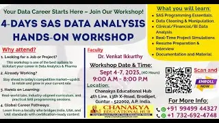 4 days 40 hours SAS Data Analysis workshop information