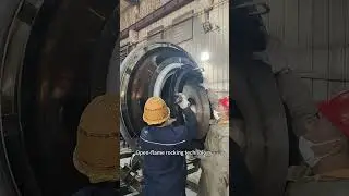 Open flame Rock and roll rotational molding machine, dual stations to make 1500L water tank