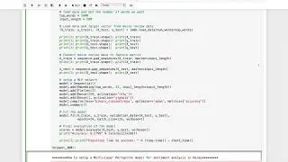 How to setup a Multi Layer Perceptron model for imdb sentiment analysis in Keras