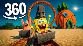 I Built a Minecraft Spongebob Roller Coaster! In VR 360º