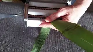 Harakeke threaded through pasta machine