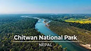 Chitwan National Park forest edge and buffer zone / Aerial