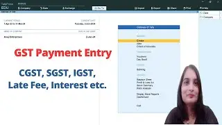 GST Payment entry in tally prime| GST Late fee entry in tally prime|  GST Interest entry|