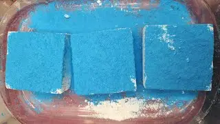 Crispy crunchy fresh gymchalk block w/light blue mica powder #fyp #gymchalkasmr #Sleepaidasmr #asmr 