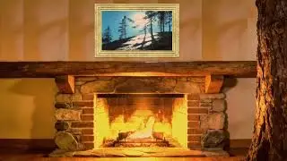 Peaceful Relaxing Fire Place Cabin View  Quiet Fire Sound's