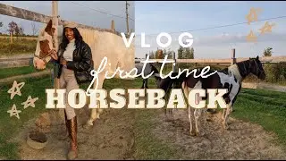 VLOG| first time horseback riding,  my horse fell asleep...