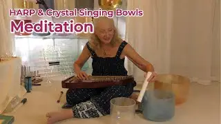 Quiet the Chaos | Harp Meditation for Peace | Crystal Singing Bowls| Ashana