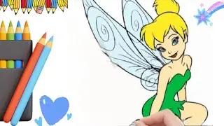 Tinker Bell Drawing, Painting for kids/kids Drawing Video/ easy step by step drawing how to Draw