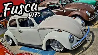 FUSCA 1975 BRANCO REBAIXADO E COM RODAS TALUDA TOP 🔥🔥