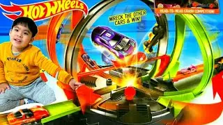 Ethan Crashing Cars! Hot Wheels ROTO REVOLUTION Playset