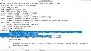 View MS Access Data in JTable GUI Form Intellij Idea