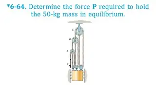 *6-64. Determine the force P required to hold the 50-kg mass in equilibrium.