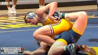 184lbs Tate Samuelson (Wyoming) maj dec Anthony Carman (West Virginia)