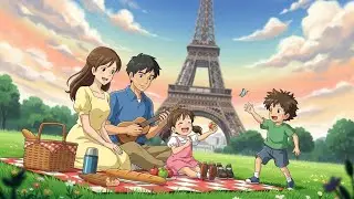 Paris in Ghibli Style  | Soothing Relaxation & Calm Instrumental