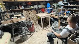 Workbench from pallet wood / part.5  edge milling and sanding the base of workbench.
