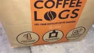 Coffee logs burning in the fire.