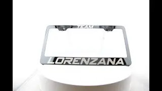 &ldquo;Team Lorenzana&rdquo; License Plate Frame &ndash; Sleek Silver Finish for Team Spirit