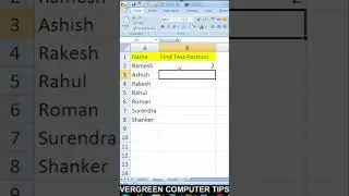 Find text positionII Excel Trick & Tips #short #ytshorts    #youtubeshorts     #youtubevideo #viral