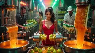 How Pear Juice is Made in a Modern Factory: Full Harvest to Bottling Process (Bartlett Pears)