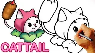 How to Draw Cattail from Plants vs Zombies