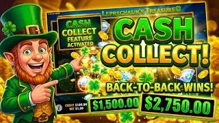 Leprechaun's Treasure Slot Machine Back-to-Back Cash Collect Wins!