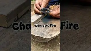 Charcoal fire #firemaking #fireroll #frictionfire #creativesurvival