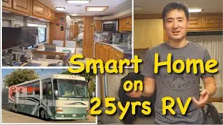 Smart Home Features in Vintage 2000s Diesel Class A Motorhome #rv #smarthome  #homeassistant