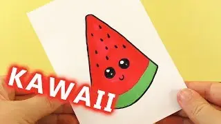 WASSERMELONE DIY KAWAII zeichnen | s&uuml;&szlig;e WATERMELON selber machen - Malen f&uuml;r Kinder
